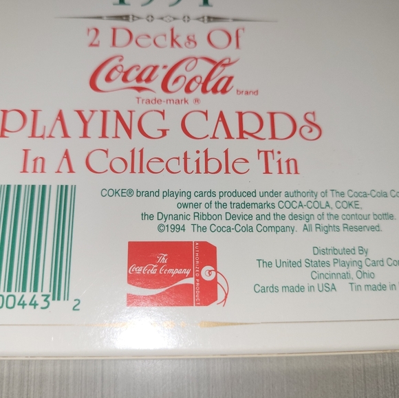 New! 1994 Coca-Cola Playing Cards in  a Collectible Tin - Picture 8 of 8